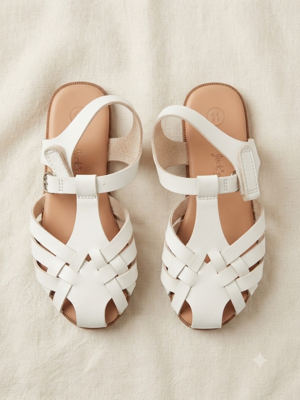 Cat & Jack White Woven Toddler Sandals with Ankle Strap